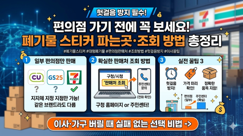 “편의점 가기 전에 꼭 보세요” 폐기물 스티커 파는곳·조회 방법 총정리