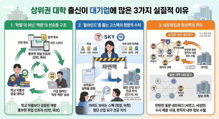  서연고·서성한·중경외시... 대기업 취업 시장의 '보이지 않는 마지노선' 리포트