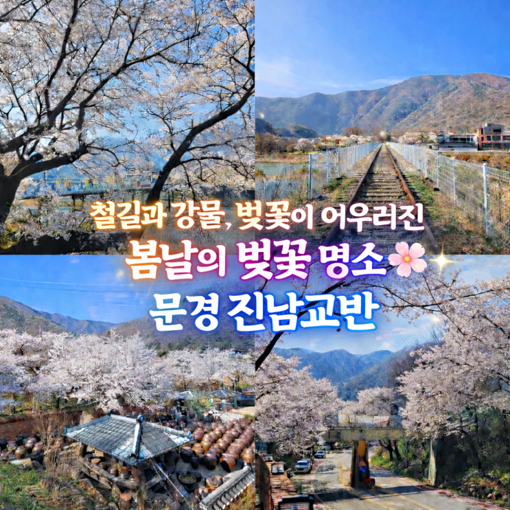  문경 철길 강물 벚꽃 함께한 4월 5일 '진남교반'