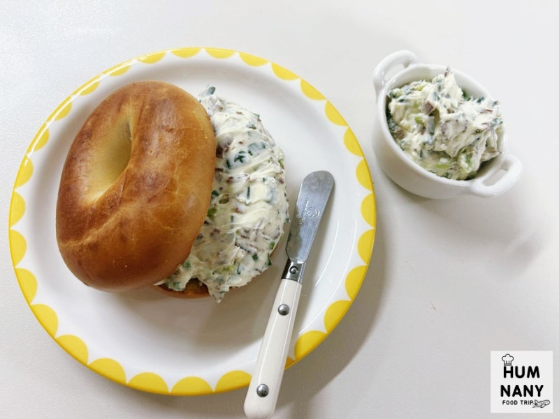 쪽파크림치즈빵 베이컨쪽파크림치즈 베이글맛있게 먹는법