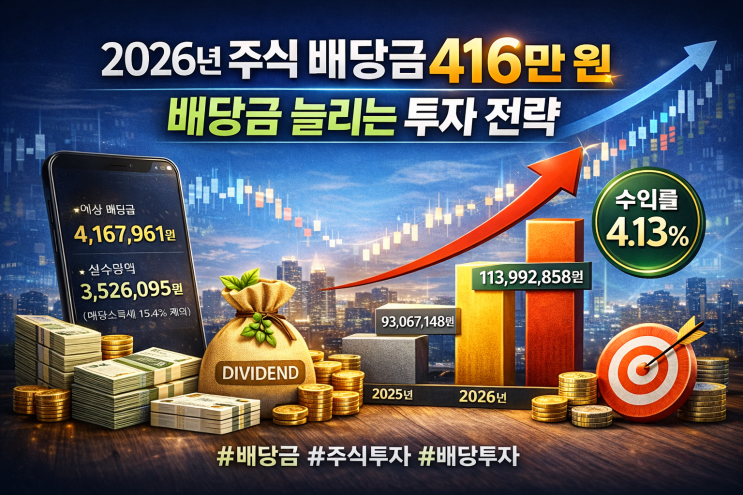  2026년 주식 배당금 416만 원, 배당금 늘리는 투자 전략