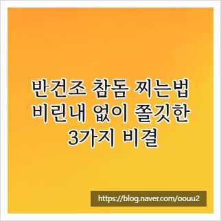 반건조 참돔 찌는법, 비린내 없이 쫄깃한 3가지 비결