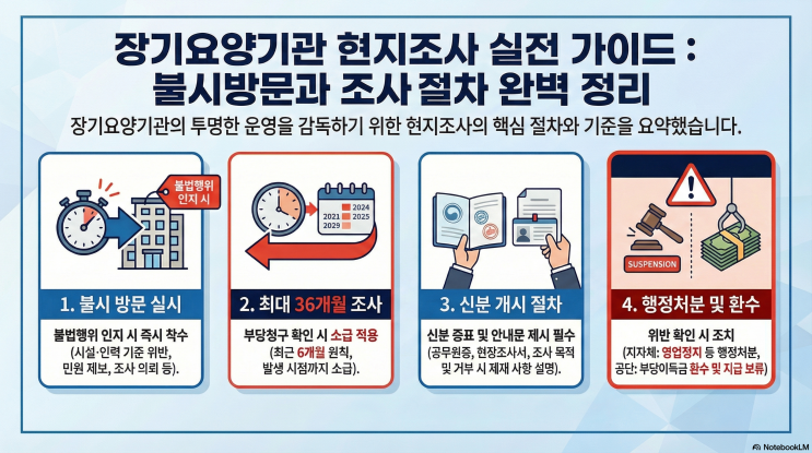  장기요양기관 현지조사 실전 가이드: 불시 방문과 조사절차 총정리