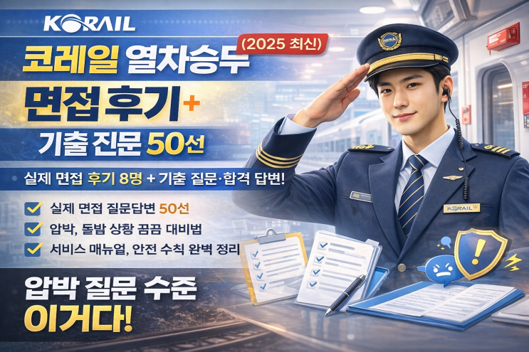 한국철도공사 열차승무 면접 후기 및 기출 질문 총정리 (실제 응시자 기준)