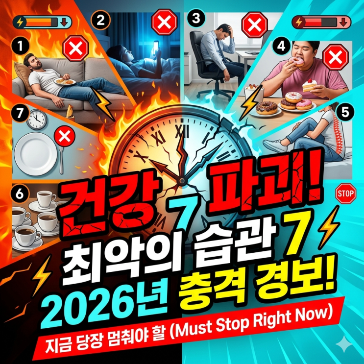   당신도 매일 하고 있다: 건강을 망치는 최악의 습관 7가지 (2026년 업데이트)