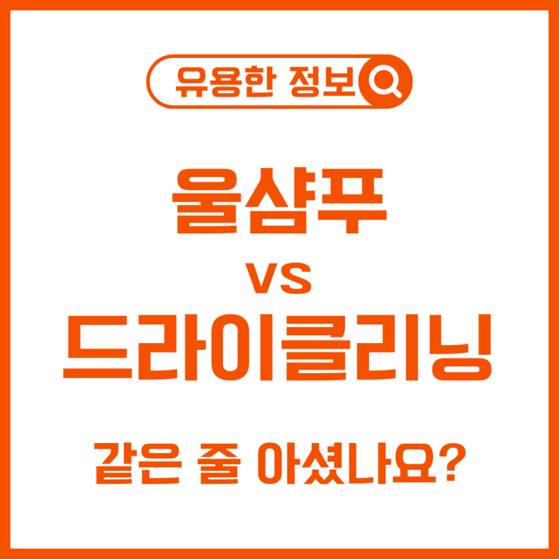 울샴푸·홈드라이·드라이클리닝 차이 완벽 정리