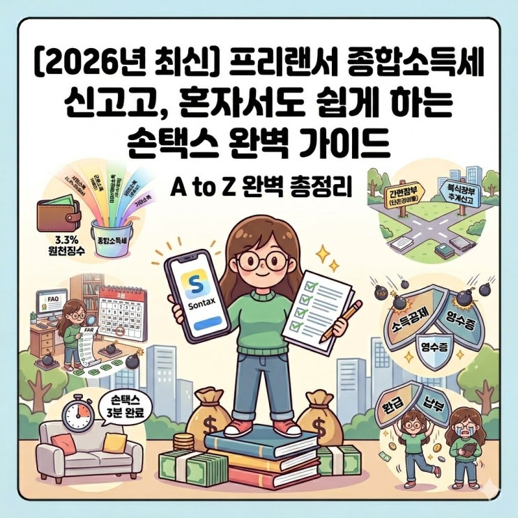  [2026년] 프리랜서 종합소득세 신고 기간 및 손택스 환급 방법 총정리