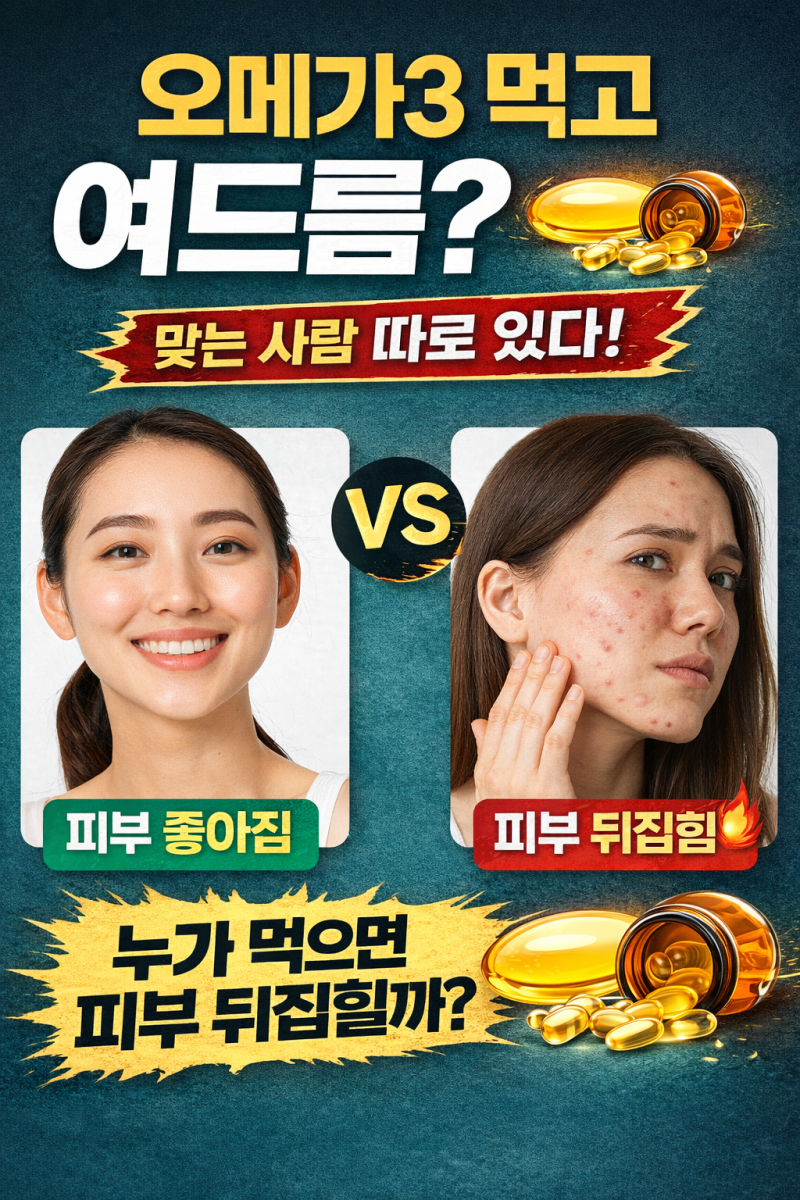 오메가3 여드름 원인 총정리 (맞는 사람 안 맞는 사람 구분법)