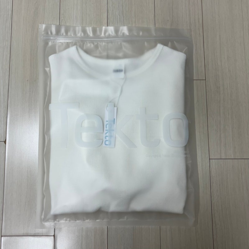 텍토 7부 티셔츠 텍토 와플 티셔츠 후기(Our waffle t-shirt_white)