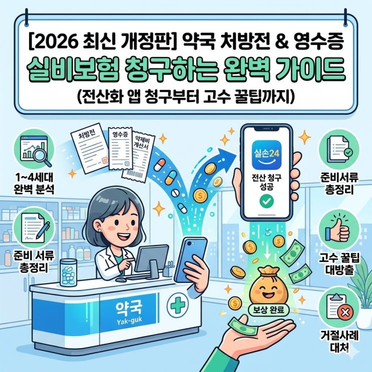  [2026 최신] 약국 실비보험 청구 완벽 가이드: 필수 서류부터 실손24 앱 청구 방법까지