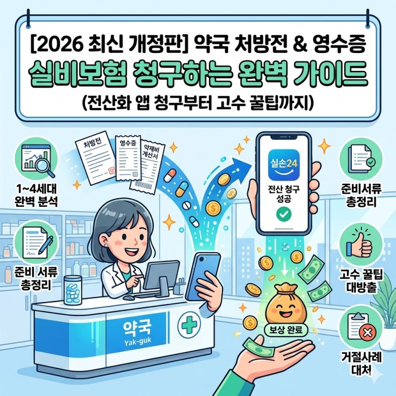 [2026 최신] 약국 실비보험 청구 완벽 가이드: 필수 서류부터 실손24 앱 청구 방법까지