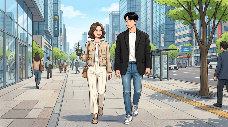  강남 vs 여의도 vs 판교, 출근룩이 이렇게 다르다고? 직장인 밈으로 보는 서울 패션 지도