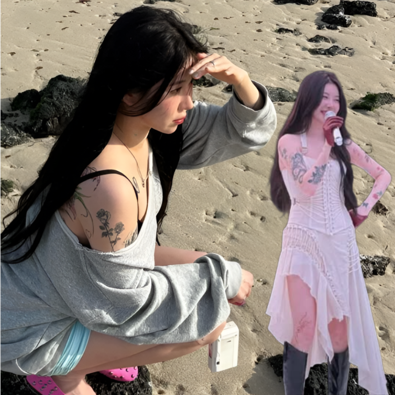 "대장토끼·용왕님이라더니…" 백예린, 오프숄더 사이 드러난 타투 근황