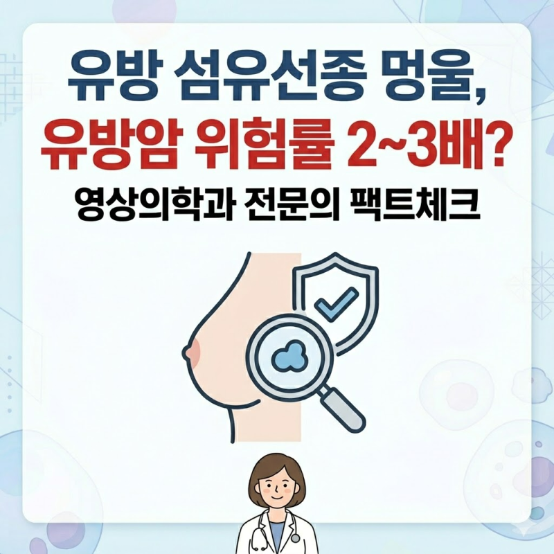유방 섬유선종 멍울, 유방암 위험률 2~3배? 영상의학과 전문의 팩트체크