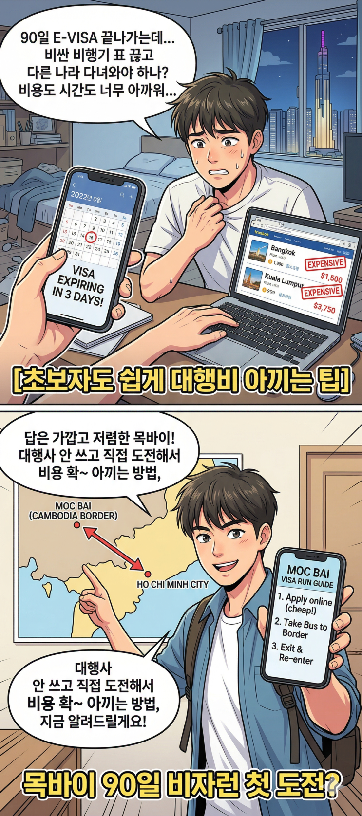  목바이 비자런 90일 E-VISA 첫 도전? 초보도 쉽게 대행비 아끼는 팁