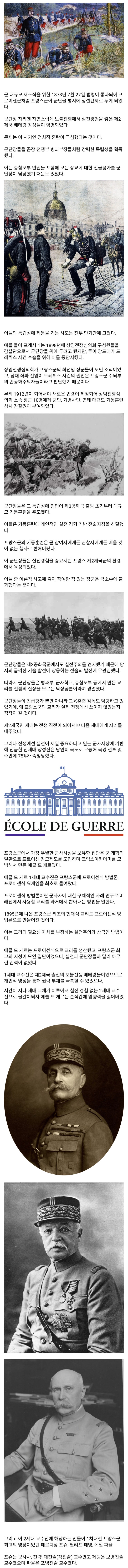 보불전쟁이 끝난 후 프랑스군 재조직과 실전파의 영향