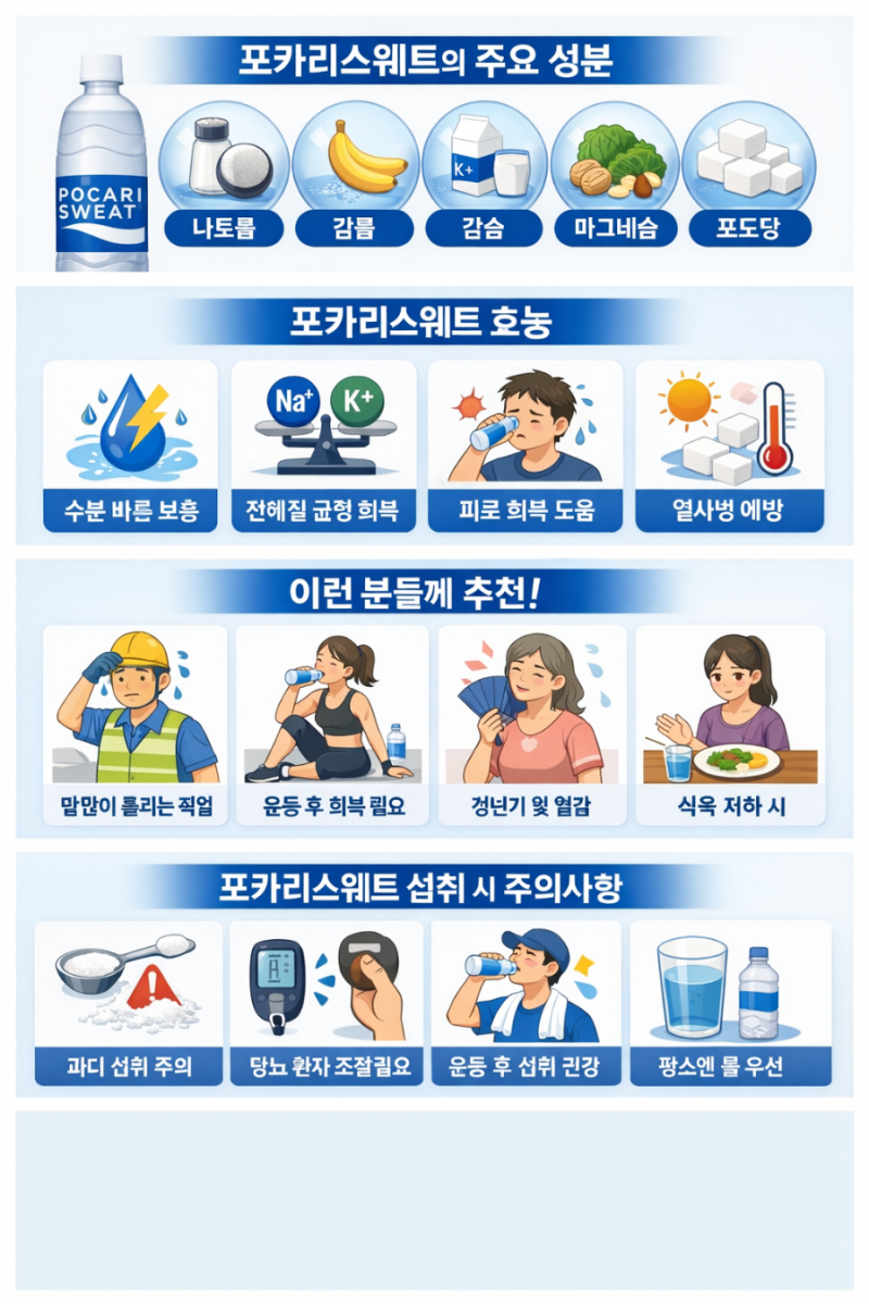 포카리스웨트 효능 제대로 알기 탈수·피로회복에 좋은 이유와 올바른 섭취법