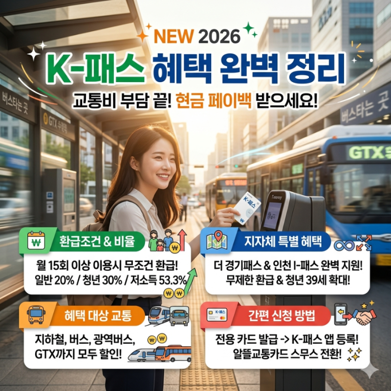 K-패스 연령별 환급 비율 지자체별 특별 혜택 경기패스와 인천아이패스 신청 절차 카드 꿀팁 ....
