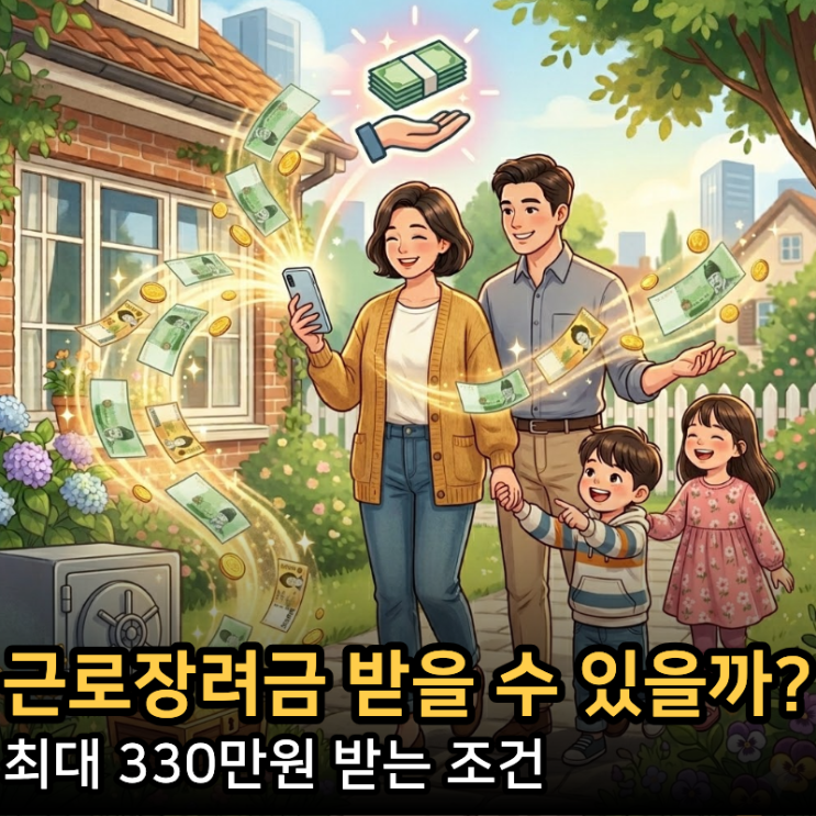  2026 근로장려금 최대 330만원, 나도 받을 수 있을까? (조건, 금액 총정리)