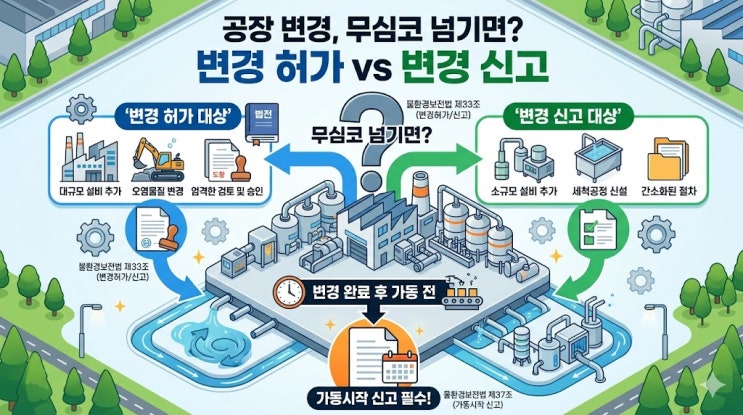  폐수배출시설 변경신고는 언제 해야 하나? 공장 대표가 놓치기 쉬운 핵심