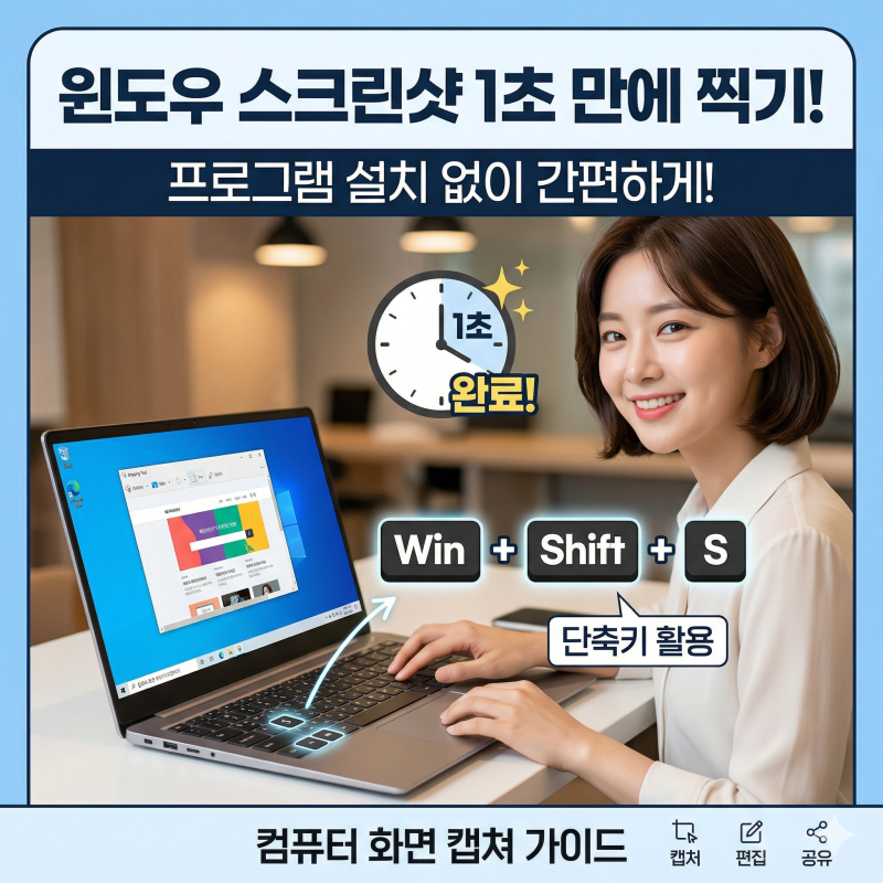 컴퓨터 화면 캡쳐 단축키 활용, 1초 만에 윈도우 스크린샷 찍는 방법 8가지! (ft. 프로그램 X, ....