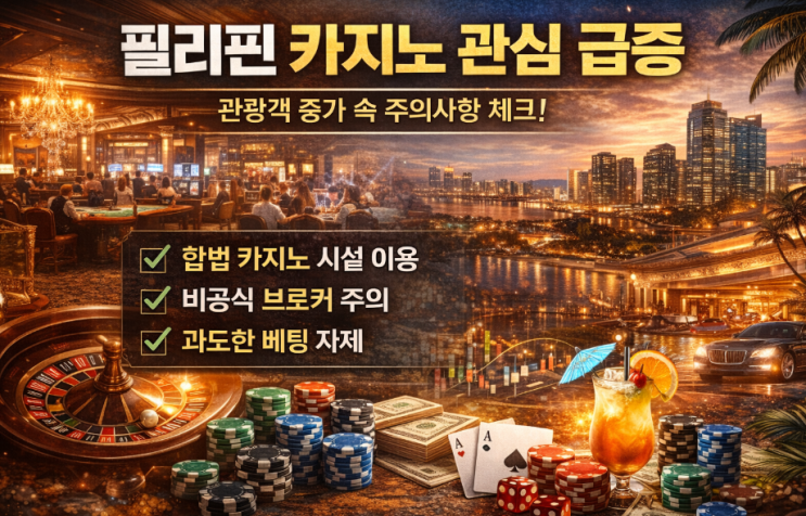  필리핀 카지노 시장 확대…관광객 증가 속 이용 시 주의사항은