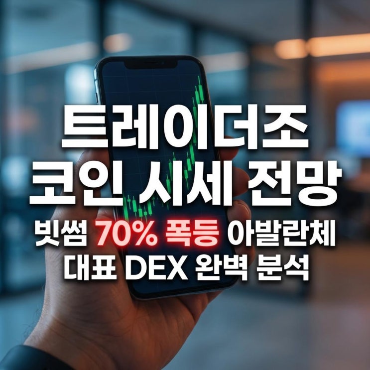  트레이더조 코인 시세 전망 빗썸 70% 폭등! 아발란체 대표 DEX 완벽 분석