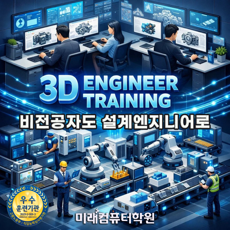  부산·김해·양산 인벤터(Inventor)학원추천 3D모델링 실무! 기계캐드마스터 1·2급 자격증 취득하고 CAD 취업까지 (국비지원)