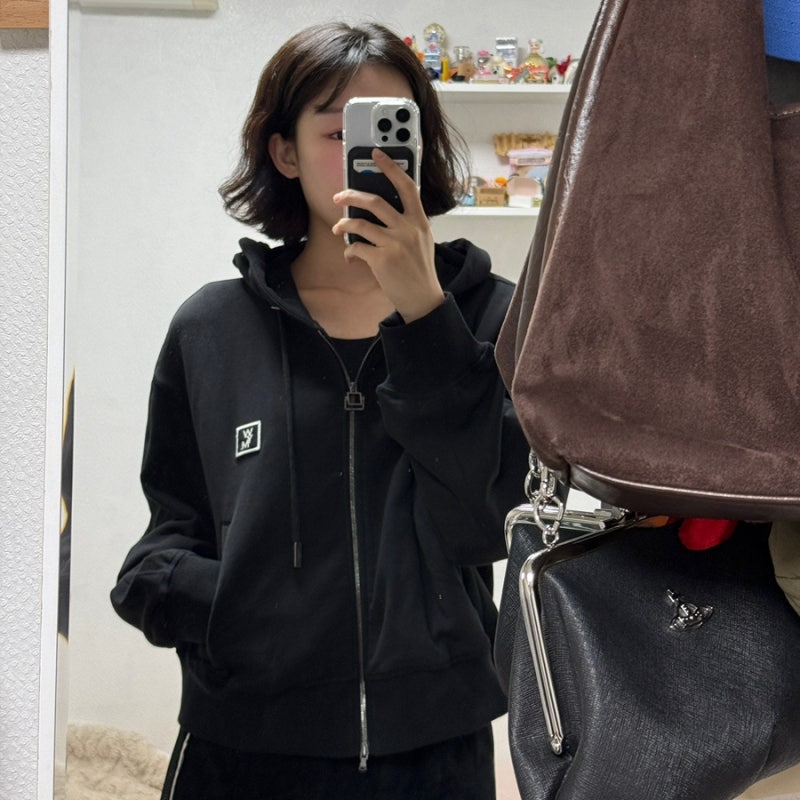 우영미 백로고 파리스 스웨트 후드집업 여성 자켓 38사이즈 착용 후기