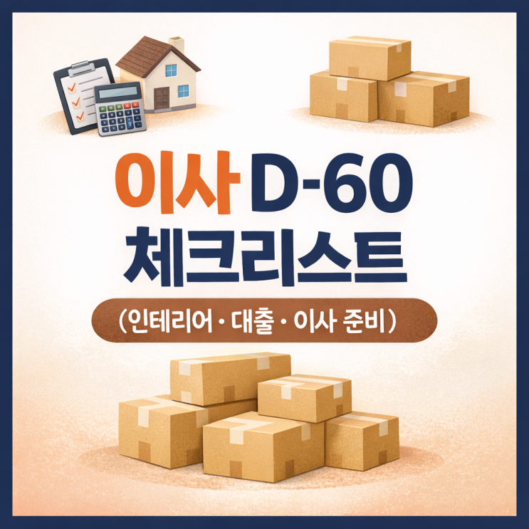  부산→서울 이사 준비 계획표 (D-60 타임라인 공유)