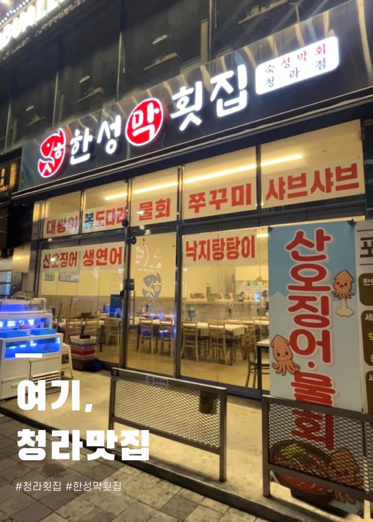  청라 한성막횟집 쭈꾸미·대광어 맛집, 회식하기 좋은 곳