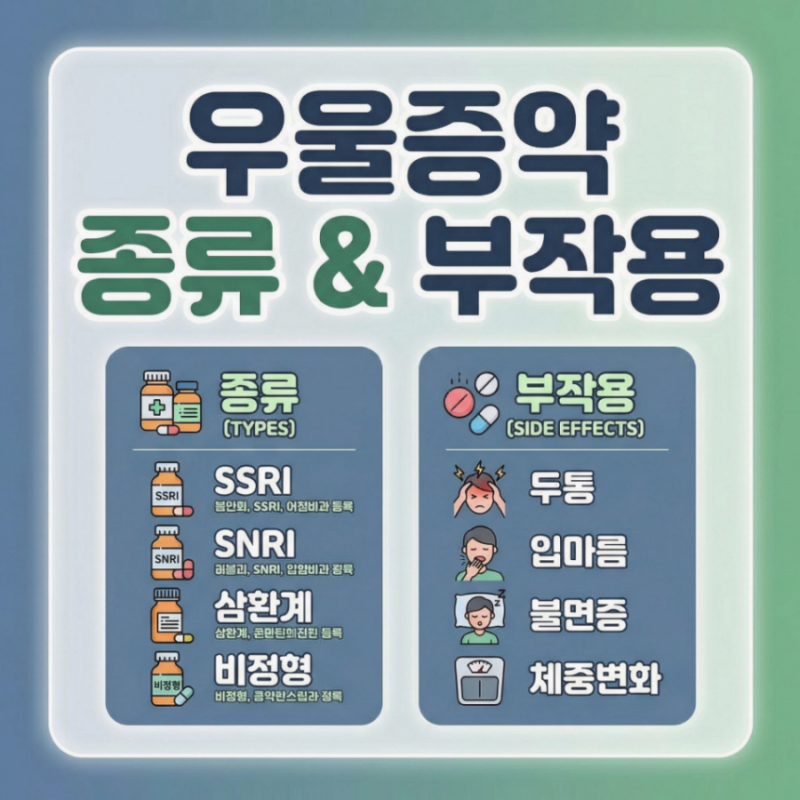 우울증약 종류 항우울제 효과 우울증 약 처방