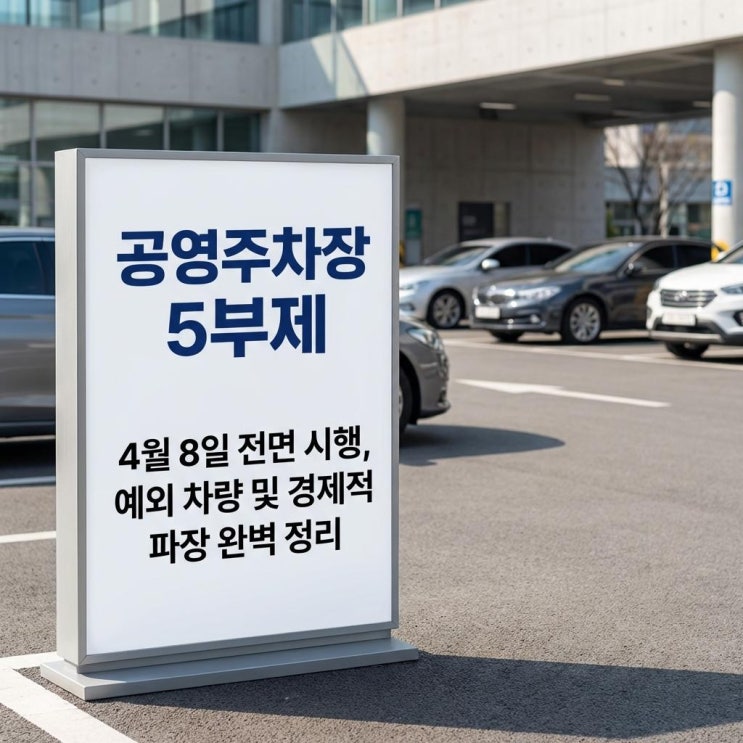  공영주차장 5부제 4월 8일 전면 시행! 예외 차량 및 경제적 파장 완벽 정리