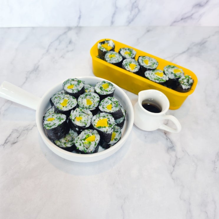  봄 소풍 도시락으로 딱! 초간단 냉이김밥 레시피