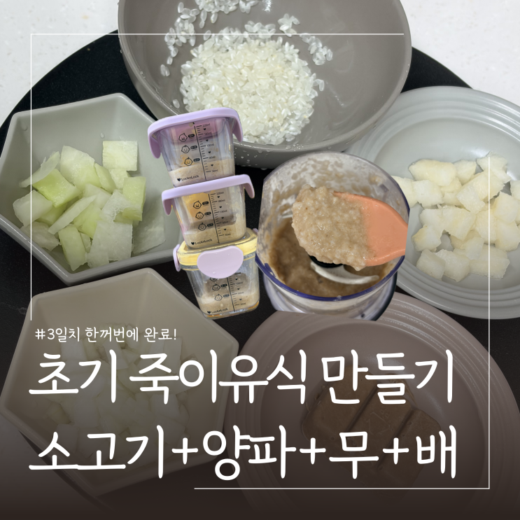  완밥행진 초기 죽이유식 메뉴 추천 ㅣ소고기양파무죽 만드는법