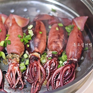 통오징어찜 만드는법 시간 오징어통찜 내장 총알 오징어 요리