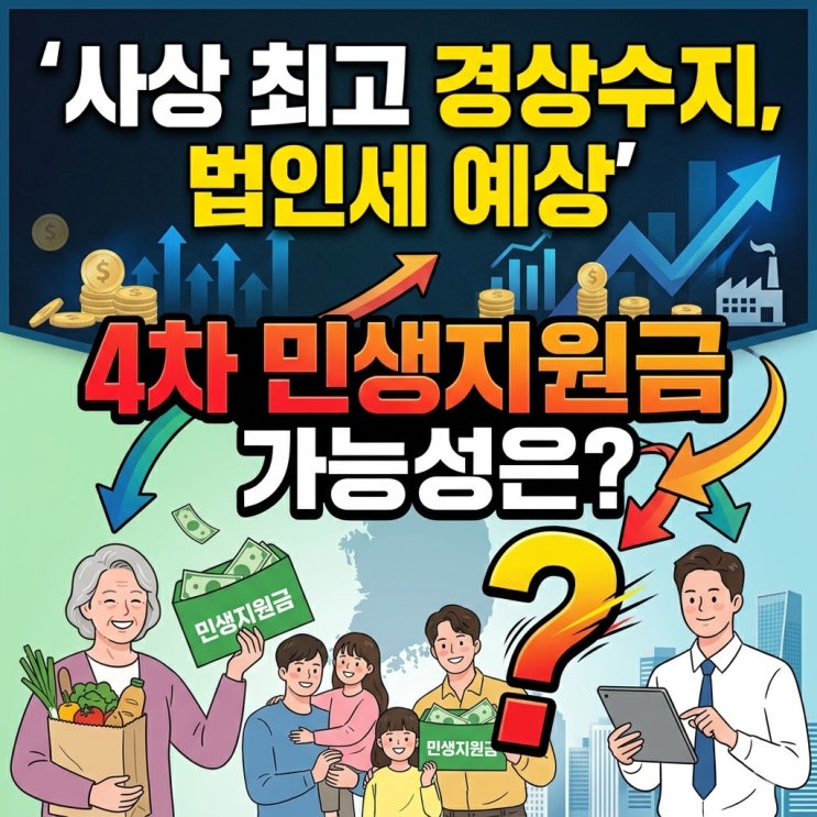  "사상 최고 경상수지 흐름, 법인세 증가 기대"…4차 민생지원금 가능성은?