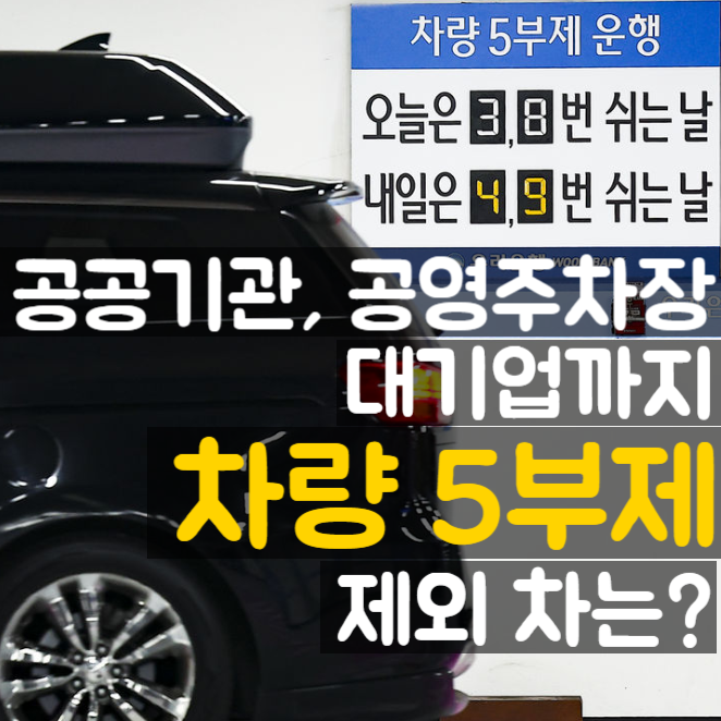 공공기관, 공영주차장, 대기업 [차량 5부제] 요일별 차번호, 제외차는?