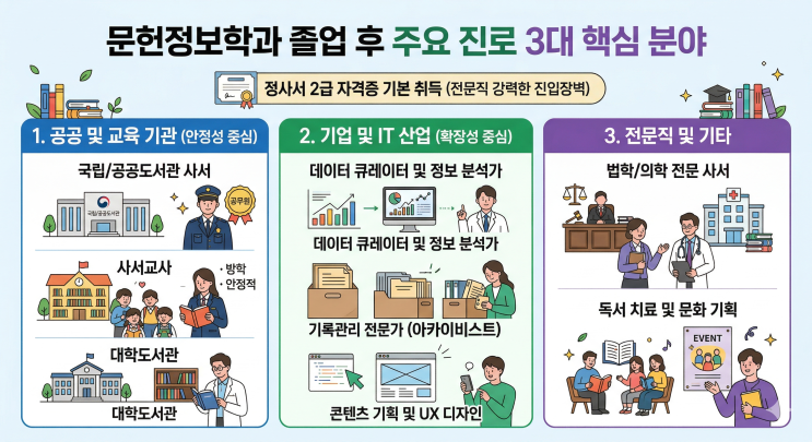  사서부터 데이터 전문가까지: 문헌정보학과 취업 및 진로 완벽 가이드