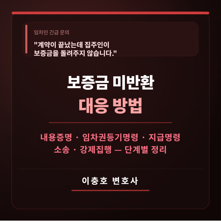 보증금을 돌려받지 못한 경우 대응방법