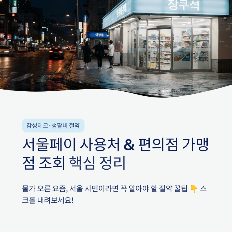 서울페이 사용처 찾기 편의점 가맹점 조회 핵심 정리