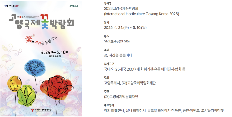  2026 고양국제꽃박람회, 입장권보다 중요한 관람 포인트