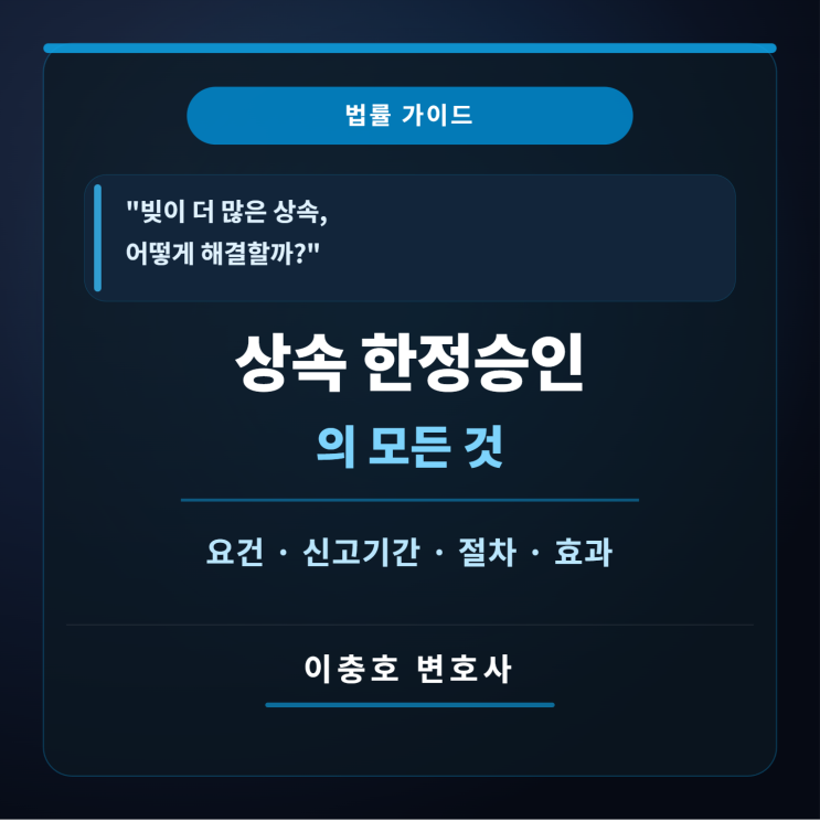  [법률 가이드] 빚이 더 많은 상속, 어떻게 해결할까? '상속 한정승인'의 모든 것
