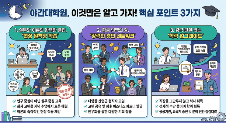  "직딩"에서 "전문가"로, 퇴근 후 제2의 인생을 여는 야간대학원의 모든 것