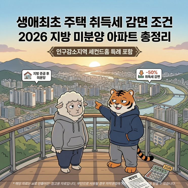  생애최초 주택 취득세 감면 조건 2026 지방 미분양 아파트 총정리