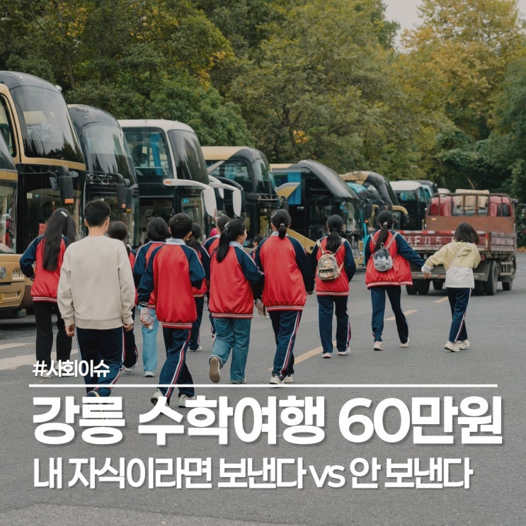  강릉 2박 3일 수학여행, 60만원 비용 논란, 그래도 간다고?