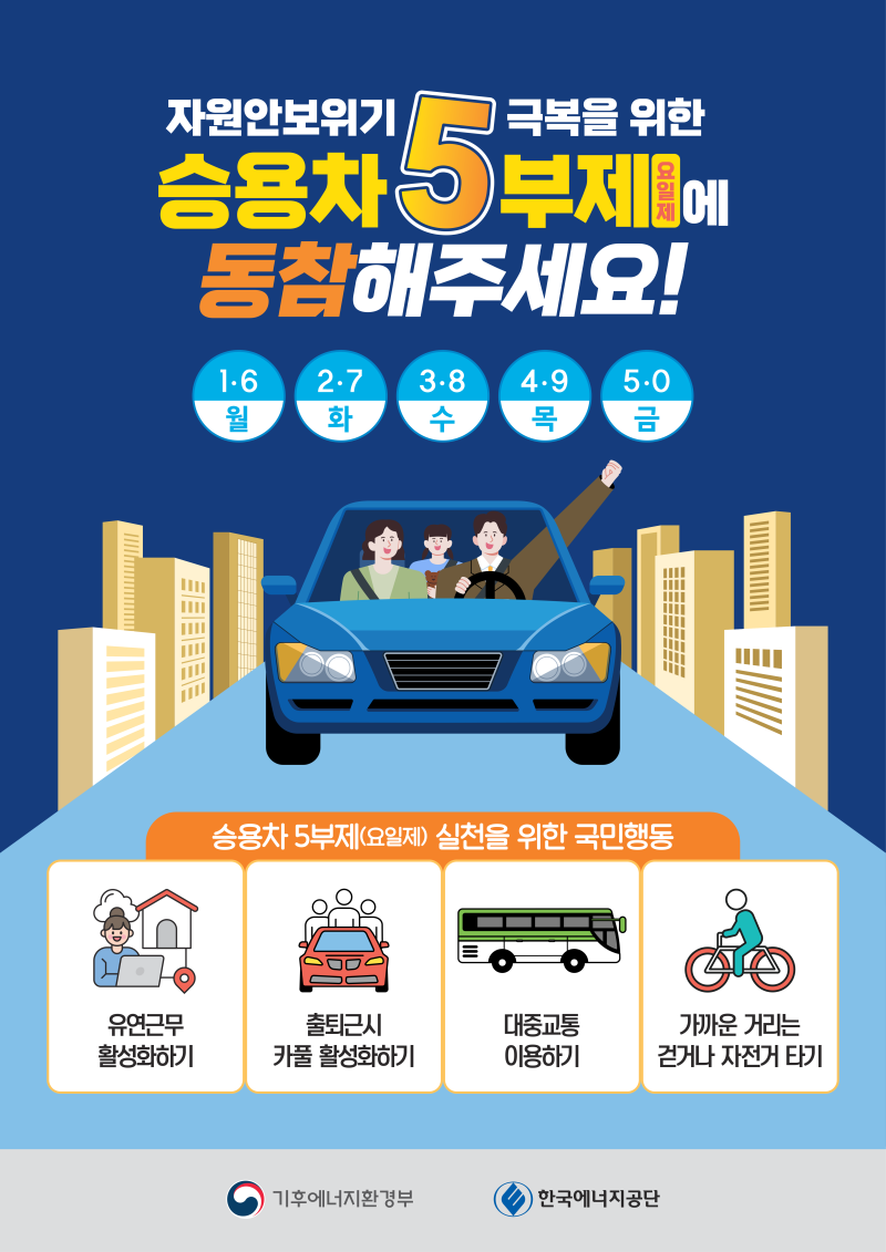 승용차 5부제 관련 안내 이미지