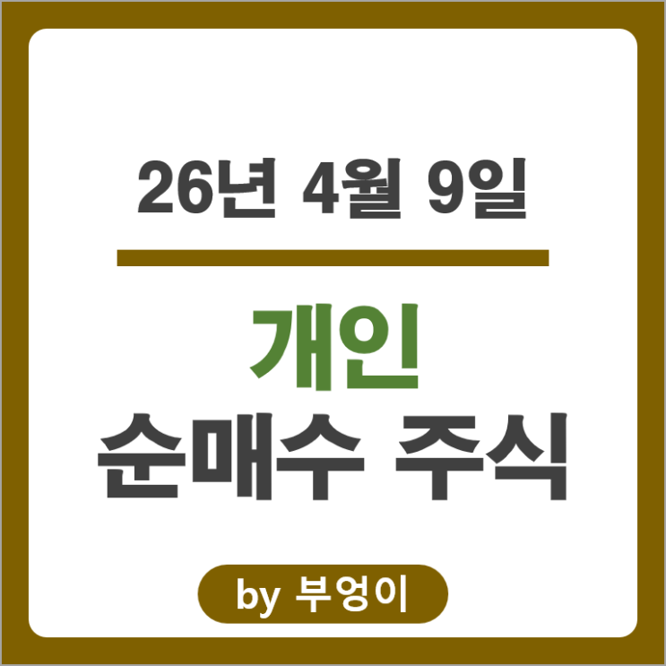 개인 순매수 Top 3 : SK하이닉스 현대자동차 삼성전자 주가