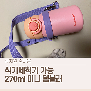 락앤락 스쿨핏 스위치캡 미니 텀블러 270ml 후기 │ 유치원 물통으로 가벼운 키즈 텀블러