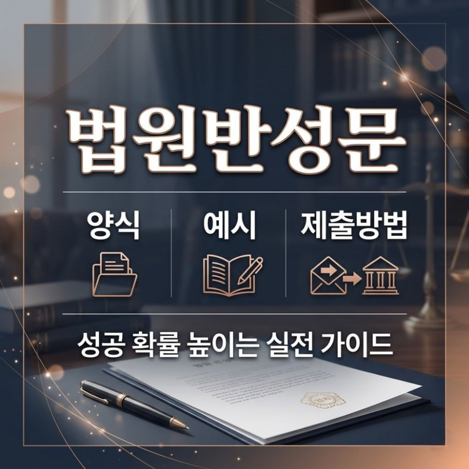 법원반성문양식 예시 제출방법은